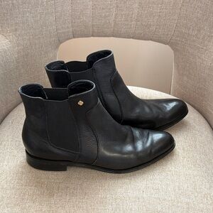 Isola Black Leather Ankle Boots